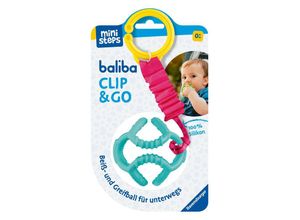 4005556045839 - Ravensburger 4583 baliba Clip & Go - Flexibler Ball mit Befestigung für Greif- und Beißspaß unterwegs - Baby Spielzeug ab 0 Monaten - türkis