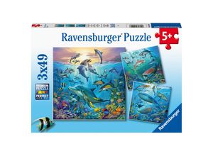 4005556051496 - Ravensburger Kinderpuzzle - 05149 Tierwelt des Ozeans - Puzzle für Kinder ab 5 Jahren mit 3x49 Teilen