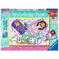 4005556057092 - Ravensburger Kinderpuzzle 05709 - Pyjamaparty - 2x12 Teile Gabbys Dollhouse Puzzle für Kinder ab 3 Jahren