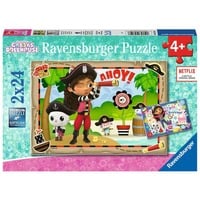 4005556057108 - Ravensburger Kinderpuzzle 05710 - Auf zur Piraten-Party! - 2x24 Teile Gabbys Dollhouse Puzzle für Kinder ab 4 Jahren