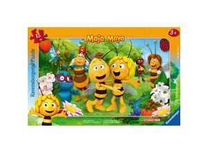 4005556061211 - Ravensburger Puzzle - Ravensburger Kinderpuzzle - 06121 Biene Majas Welt - Rahmenpuzzle für Kinder ab 3 Jahren mit 15 Teilen