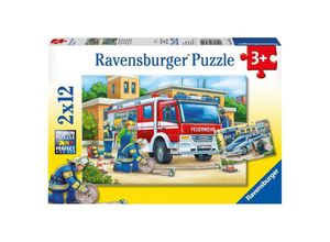 4005556075744 - Ravensburger Puzzle - Ravensburger Kinderpuzzle - 07574 Polizei und Feuerwehr - Puzzle für Kinder ab 3 Jahren mit 2x12 Teilen