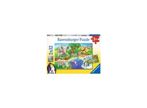 4005556076024 - Ravensburger Kinderpuzzle - 07602 Tiere im Zoo - Puzzle für Kinder ab 3 Jahren mit 2x12 Teilen