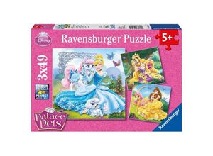 4005556093465 - Disney Palace Pets Belle Cinderella und Rapunzel Puzzle 3 x 49 Teile