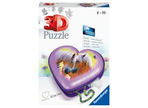 4005556111718 - Ravensburger Puzzle - Ravensburger 3D Puzzle 11171 - Herzschatulle Pferde - 54 Teile - Aufbewahrungsbox für Pferde-Fans ab 8 Jahren