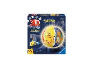 4005556115471 - Ravensburger 3D Puzzle 11547 - Nachtlicht Puzzle-Ball Pokémon - 72 Teile - für Pokémon Fans ab 6 Jahren LED Nachttischlampe mit Klatsch-Mechanismus