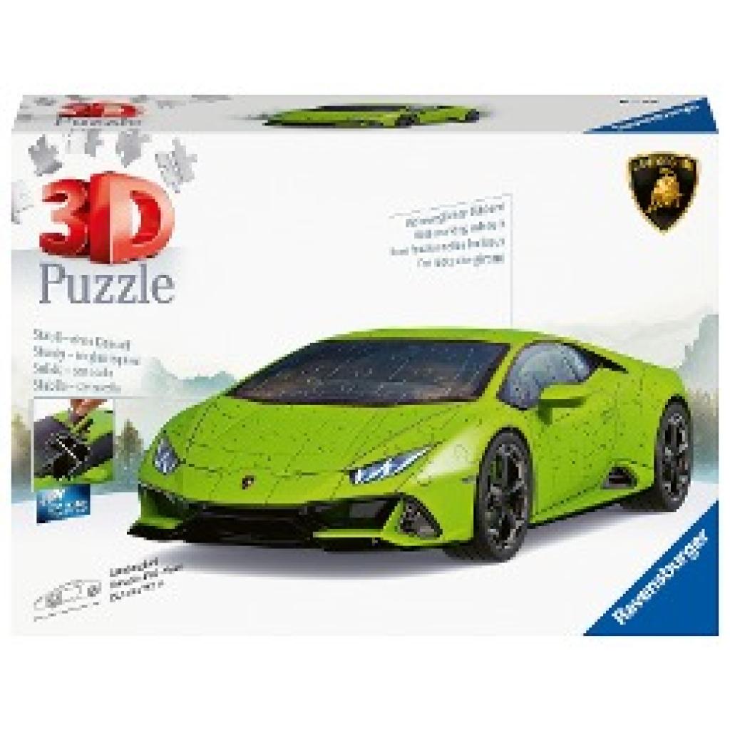 4005556115594 - Ravensburger 3D Puzzle 11559 Lamborghini Huracán EVO - Verde - 108 Teile - Das berühmte Fahrzeug als 3D Puzzle Auto