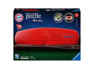 4005556125302 - Ravensburger Puzzle - Ravensburger 3D Puzzle Allianz Arena bei Nacht 12530 - Bayern München Fanartikel - leuchtet im Dunkeln