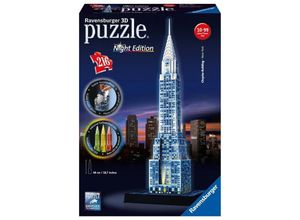 4005556125951 - Ravensburger Puzzle - Ravensburger 3D Puzzle 12595 - Chrysler Building bei Nacht - 216 Teile - für Wolkenkratzer Fans ab 8 Jahren