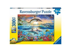 4005556128952 - Ravensburger Kinderpuzzle - 12895 Delfinparadies - Unterwasserwelt-Puzzle für Kinder ab 9 Jahren mit 300 Teilen im XXL-Format