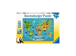 4005556132874 - Puzzle TIERISCHE WELTKARTE 150-teilig