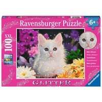 4005556133581 - Ravensburger Kinderpuzzle - 13358 Glitzerkatze - 100 Teile Glitzerpuzzle für Kinder ab 6 Jahren mit Glitter