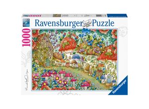 4005556169979 - Ravensburger Puzzle - Niedliche Pilzhäuschen in der Blumenwiese - 1000 Teile