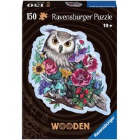 4005556175116 - Ravensburger Puzzle 17511 - Geheimnisvolle Eule - 150 Teile Kontur-Holzpuzzle mit stabilen individuellen Puzzleteilen und 15 kleinen Holzfiguren (Whi