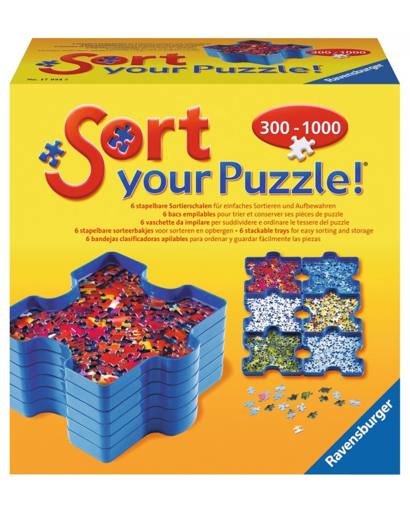 4005556179343 - RAVENSBURGER Sort your Puzzle - 6 stapelbare Puzzle-Sortierschalen zum einfachen Sortieren und Aufbewahren von Puzzleteilen Ideales Zubehör für Puzzler 17934 Sortiertabletts Deutsch