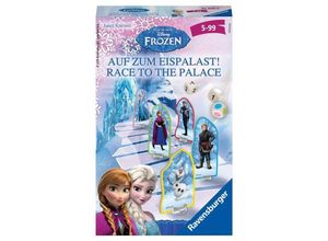 4005556234028 - Ravensburger 23402 - Disney Frozen Auf zum Eispalast! Mitbringspiel für 2-4 Spieler Kinderspiel ab 4 Jahren kompaktes Format Reisespiel Brettspi