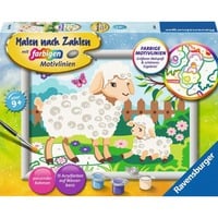 4005556237647 - Malen nach Zahlen RAVENSBURGER Schaf mit Lämmchen bunt Malvorlagen KinderB18cm H24cm Made in Europe B18cm H24cm