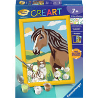 4005556258864 - Malen nach Zahlen RAVENSBURGER CreArt Pferd und Kätzchen bunt Malvorlagen KinderB13cm H18cm Made in Europe B13cm H18cm