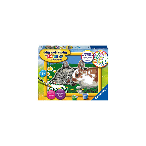 4005556278404 - Malen nach Zahlen - Jeder kann malen (Mal-Sets) Bildgröße 85 x 12 cm Ravensburger Malen nach Zahlen 27840 - Kätzchen und Häschen - Kinder ab 7 Jah