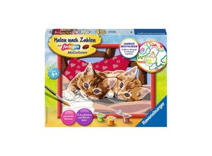 4005556283422 - Malen nach Zahlen RAVENSBURGER Zwei Schmusekätzchen Malvorlagen bunt Kinder Basteln Malen Kosmetik Schmuck Made in Europe FSC - schützt Wald weltweit