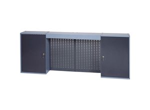 4005568944007 - Werkzeugschrank H600xB1600xT200mm hammerschlagsilber anthrazit 4 Lochrückwände 2 Türen