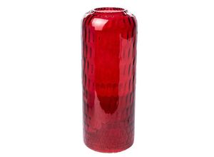 4005632340414 - Vase HONEYCOMB (DH 12x30 cm) DH 12x30 cm rot Blumenvase Blumengefäß