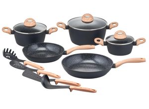 4005643414241 - Topf-Set MY HOME Genlis braun (schwarz braun) Töpfe Kochtopf-Set im modernen Design mit formschönen Soft-Touchgriffen