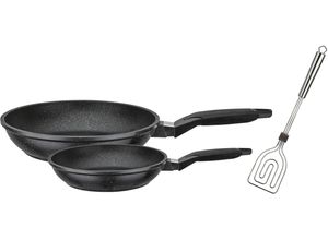 4005643457538 - Pfannen-Set Titanium Granit Pfannen Gr Ø 28 cm schwarz Pfannensets kratzfeste TITAN Antihaft-Versiegelung inkl Wender Induktion