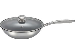 4005643868488 - Wok HANSEATIC hanseatic silber H85cm Ø28cm Pfannen aus Dreischicht-Material mit Antihaft-Versiegelung ø 28 cm Induktion