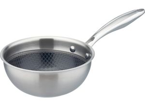 4005643868600 - Sauteuse Inoxxa Black silber (silberfarben) H7cm Ø16cm Töpfe Schwenkpfanne aus Dreischicht-Material mit Antihaft-Versiegelung