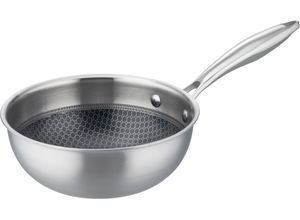 4005643868617 - Sauteuse Inoxxa Black silber (silberfarben) H8cm Ø18cm Töpfe Schwenkpfanne aus Dreischicht-Material mit Antihaft-Versiegelung