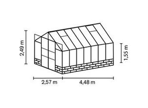 4005717129064 - Cassandra 11500 Gewächshaus mit 3mm Einscheibensicherheitsglas Aluminium-blank eloxiert