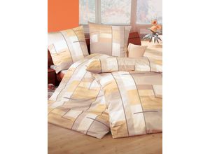 4005774473483 - Bettwäsche BIBERNA WITT-PBK-Bettwäsche-temporär Gr B L 155 cm x 200 cm 2 tlg Feinbiber B L 80 cm x 80 cm beige Biber-Bettwäsche