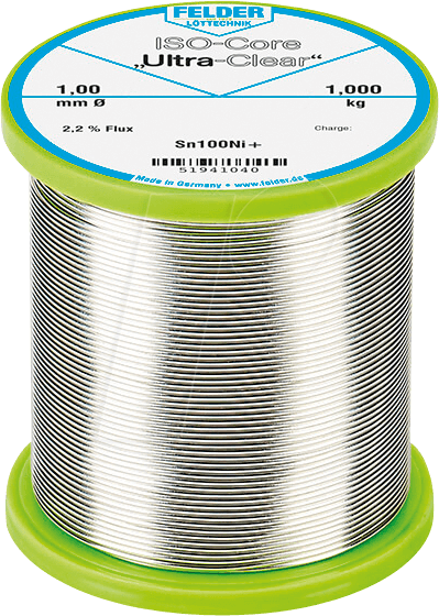 4005796520301 - ISO-Core Ultra Clear SAC305 Lötzinn Spule Sn965Ag3Cu05 0250 kg 075 mm - Felder Löttechnik