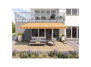 4005840480872 - Gelenkarmmarkise Classic gelb-orange gestreift inkl Handkurbel