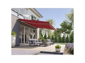 4005840481251 - Gelenkarmmarkise Classic bordeaux gestreift inkl Handkurbel