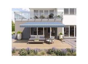 4005840482098 - Gelenkarmmarkise Classic blau-schwarz gestreift inkl Handkurbel