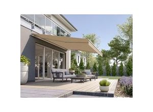 4005840482814 - Gelenkarmmarkise Classic beige gestreift inkl Handkurbel