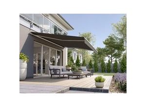 4005840483903 - Gelenkarmmarkise Classic dunkelgrau struktur inkl Handkurbel