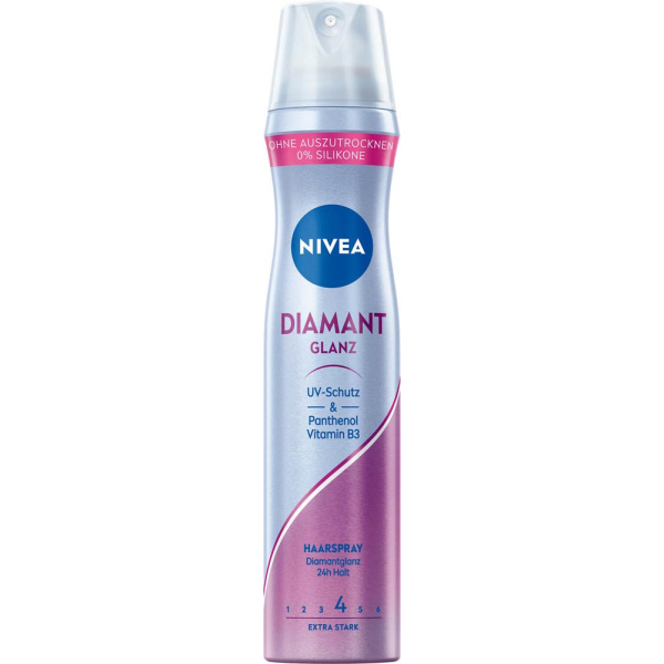 4005900749604 - NIVEA Diamant Glanz Haarspray extra Stark Stylingspray mit Panthenol und Vitamin B3 250 ml - Dose