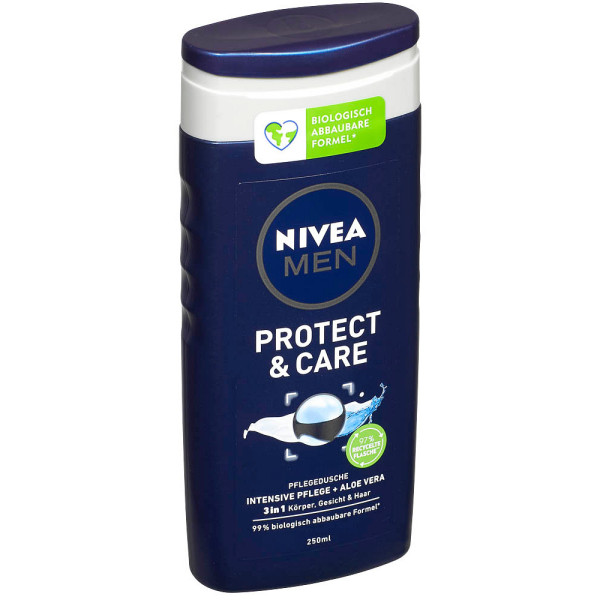 4005900804938 - NIVEA MEN Shower Protect + Care Pflegedusche Duschgel mit Aloe Vera für eine besonders intensive Pflege 250 ml - Flasche