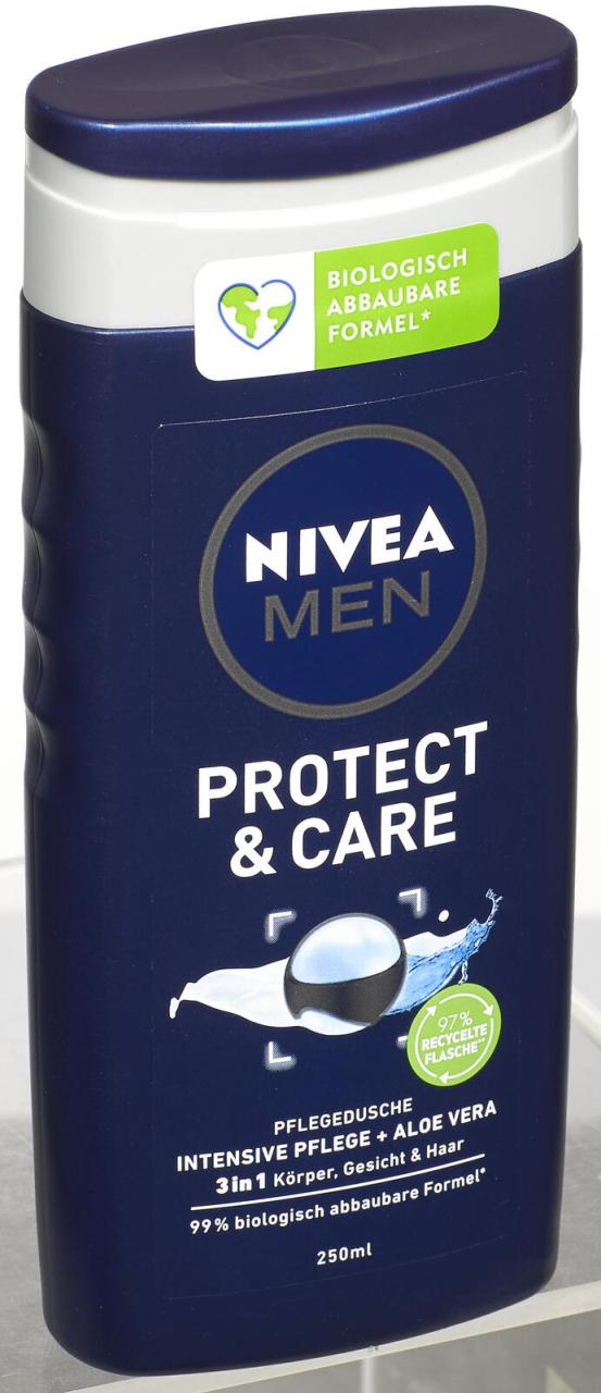 4005900952424 - NIVEA MEN Shower Protect + Care Pflegedusche Duschgel mit Aloe Vera für eine besonders intensive Pflege 250 ml - Flasche