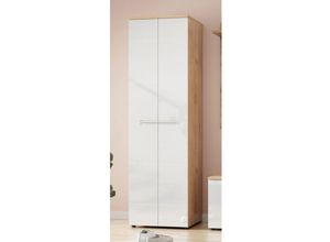 4005949222700 - Garderobenschrank aledo in Navarra Eiche Nb   Weiß Hochschrank ca 60 x 200 x