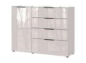 4005949370036 - Sideboard mit 4 Schubladen und 1 Tür Glasfront- und auflage B 1340 x T 420 x H 1020 mm Kaschmir