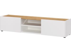 4005949457515 - Lowboard GERMANIA Sideboards Gr B H T 164 cm x 35 cm x 40 cm grau (graphit navarra eiche nachbildung) Lowboards TV-Lowboard mit 2 offenen Fächern und Klappen