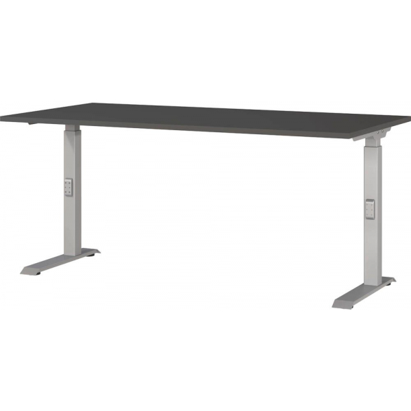 4005949791626 - Schreibtisch DOWNEY 7911-640 manuell höhenverstellbar 68-91cm (H) 160x80cm (BxT) rechteckig graphit   Silber 4005949791626 