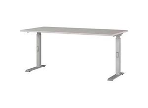 4005949791657 - DOWNEY höhenverstellbarer Schreibtisch kaschmir rechteckig C-Fuß-Gestell silber 1600 x 800 cm 4005949791657 GERMANIA