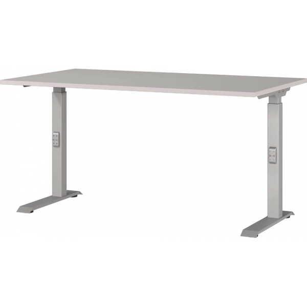 4005949791879 - DOWNEY höhenverstellbarer Schreibtisch kaschmir rechteckig C-Fuß-Gestell silber 1400 x 800 cm 4005949791879 GERMANIA