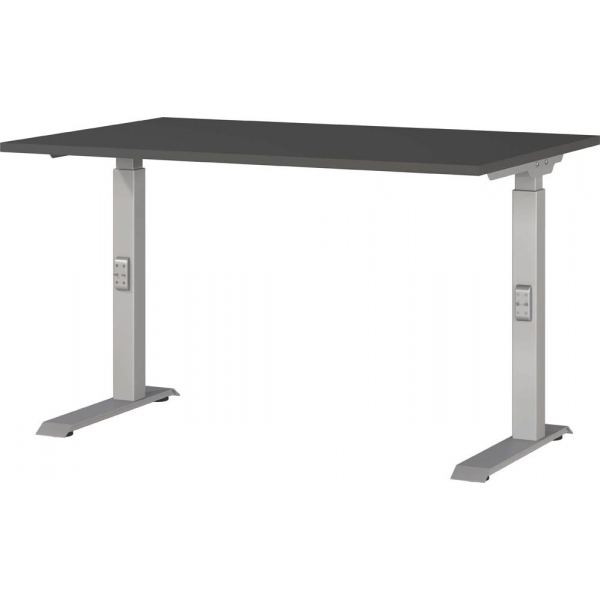 4005949791954 - Schreibtisch DOWNEY 7910-640 manuell höhenverstellbar 68-91cm (H) 120x80cm (BxT) rechteckig graphit   Silber 4005949791954 