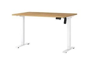 4005949801943 - GERMANIA Profi 30 höhenverstellbarer Schreibtisch grandson-eiche rechteckig T-Fuß-Gestell weiß 1200 x 800 cm